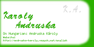 karoly andruska business card