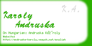 karoly andruska business card